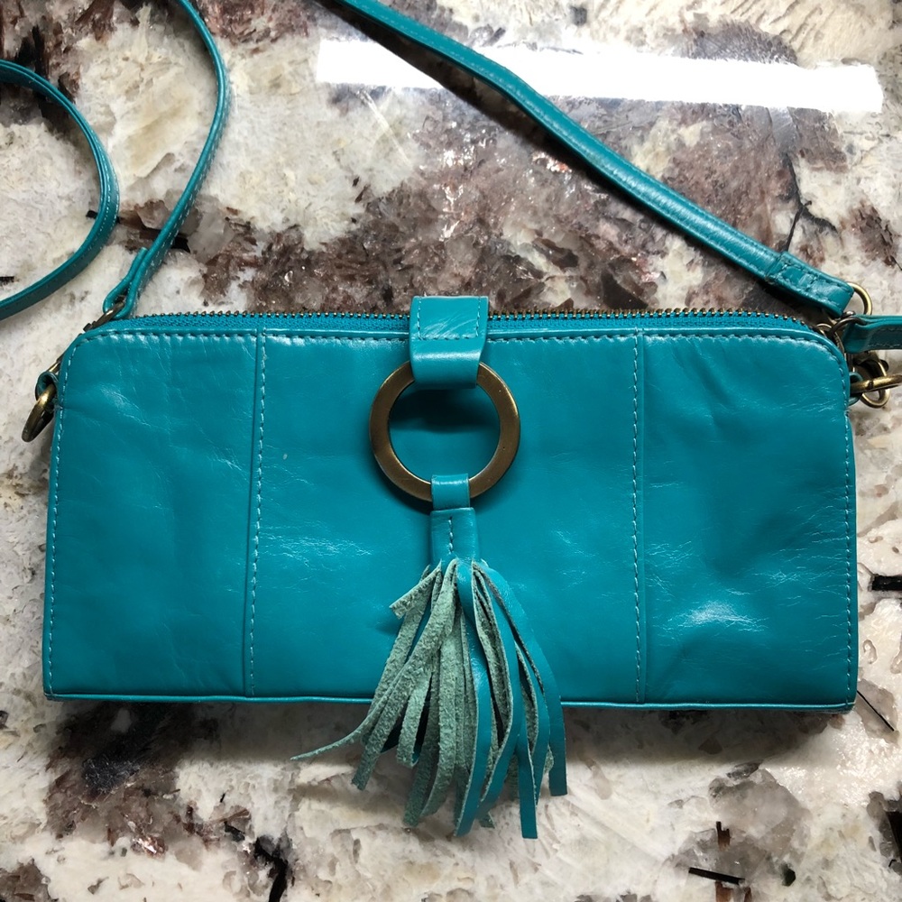 Latico Teal Crossbody Wallet